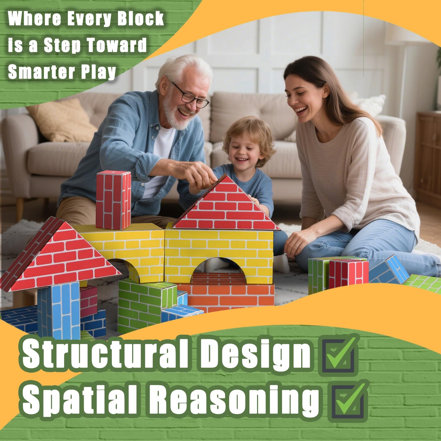 Cartboatoy Cardboard Building Blocks for Kids – Jumbo 26pc Heavy Duty, Easy to Assemble