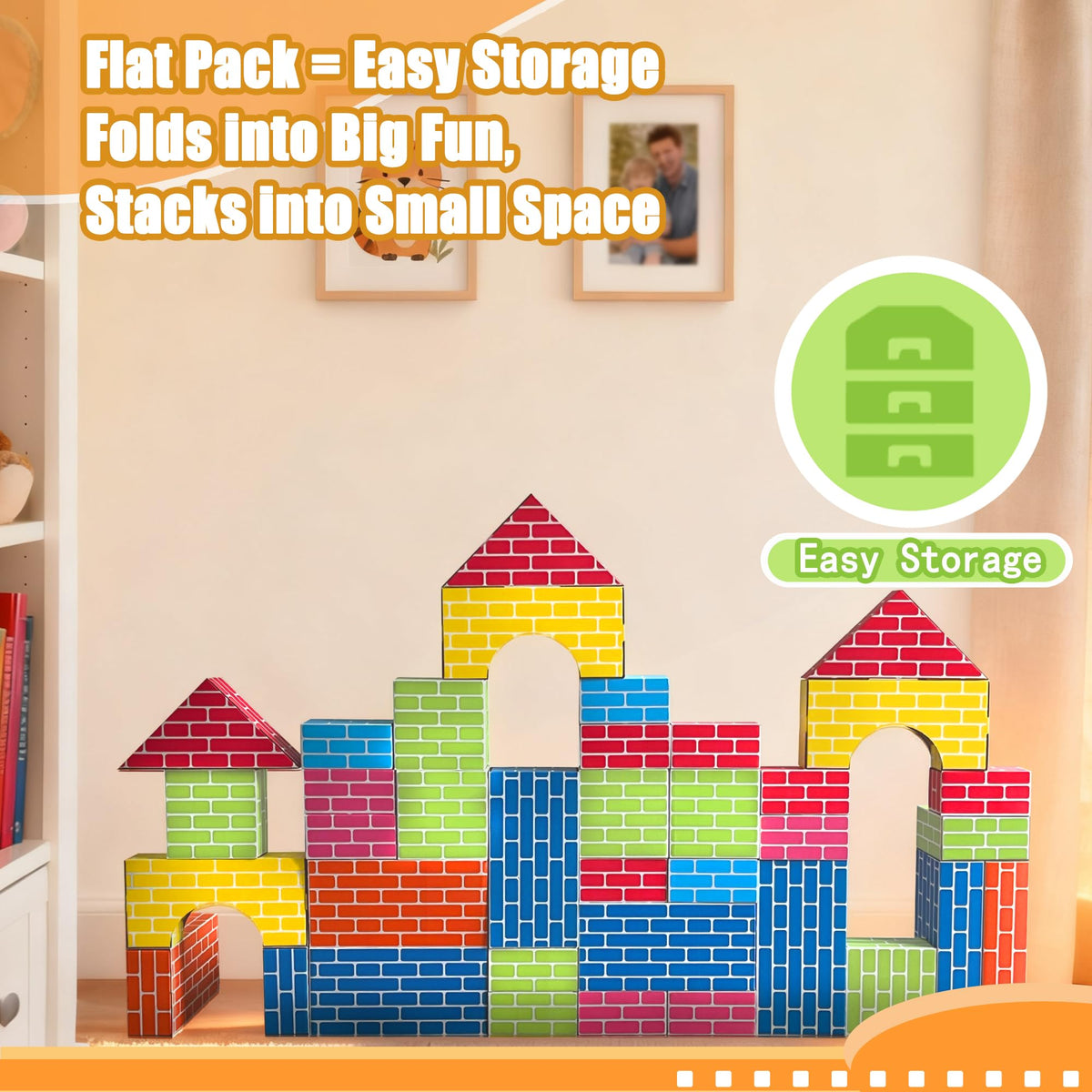 Cartboatoy 36pc Cardboard Building Blocks for Kids – Jumbo Heavy-Duty Set