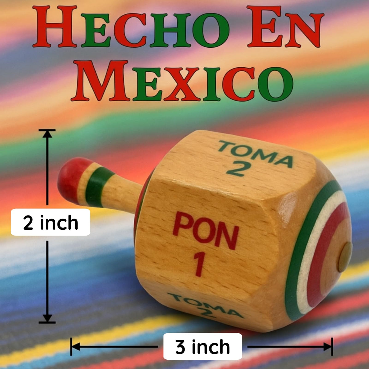 Casa De Queta Toma Todo 3-Inch Pirinola (2-Pack) – Premium Mexican Spinning Top Game