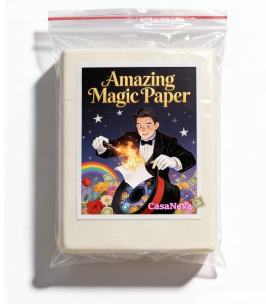 CasaNexa 50pcs Magic Paper – Fast Disappearing Dazzling Stage Props (10×10 cm)