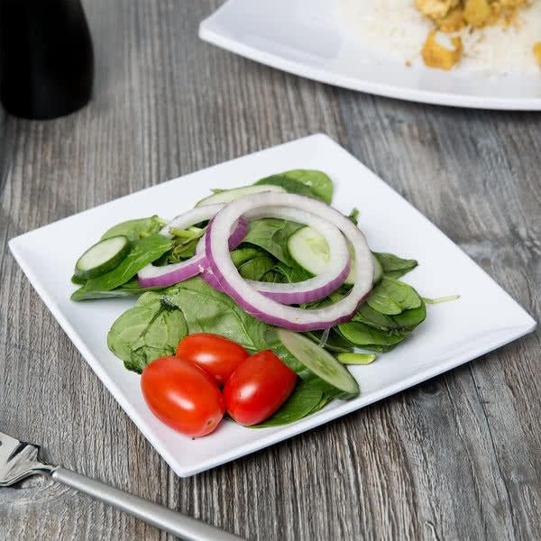 Classic White Square Melamine Plate 185mm - Pack Of 12