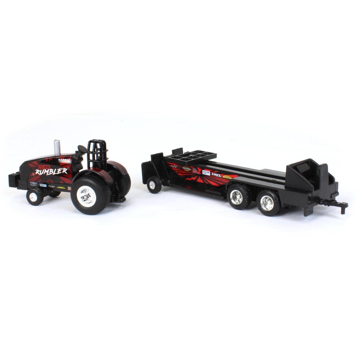 Case IH 1/64 Magnum Red Rumbler Pulling Tractor with Sled | Die-Cast Toy