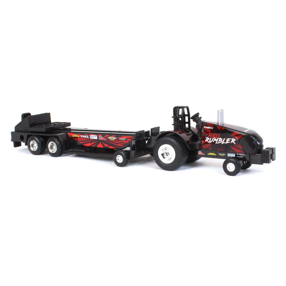 Case IH 1/64 Magnum Red Rumbler Pulling Tractor with Sled | Die-Cast Toy