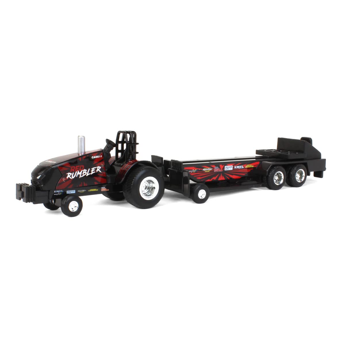 Case IH 1/64 Magnum Red Rumbler Pulling Tractor with Sled | Die-Cast Toy