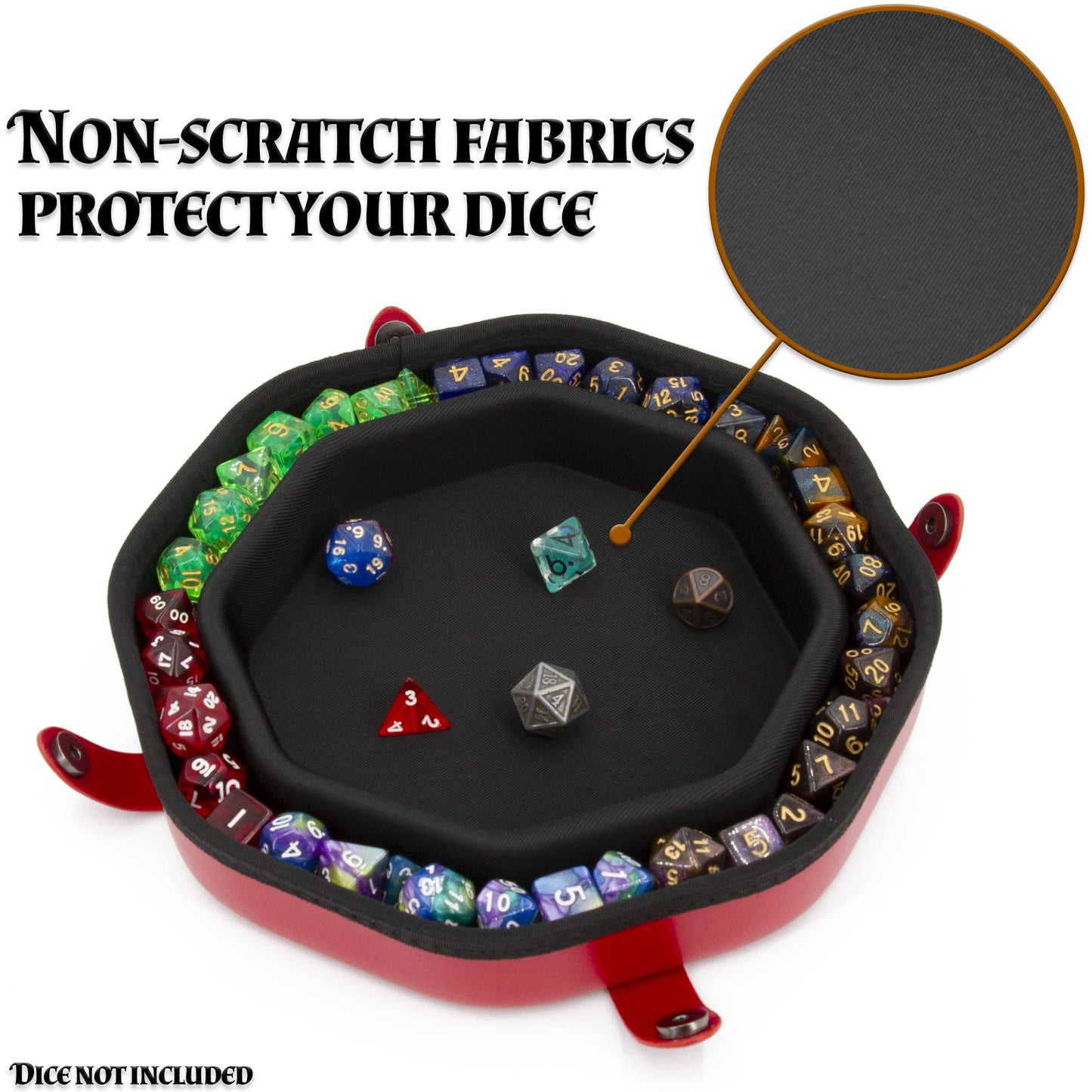 CASEMATIX Dice Tray & Travel Case — Holds 115 Dice, Magnetic Snaps, Skull Embossed