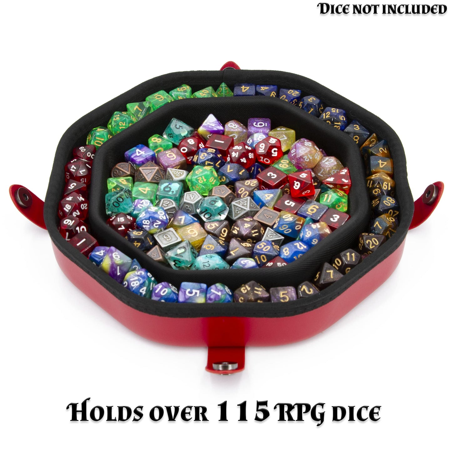 CASEMATIX Dice Tray & Travel Case — Holds 115 Dice, Magnetic Snaps, Skull Embossed