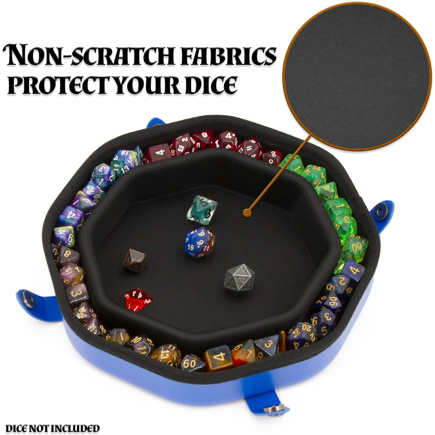CASEMATIX Dice Tray & Storage Case for Up to 115 Dice | Magnetic Snaps and Wolf Embossed Design