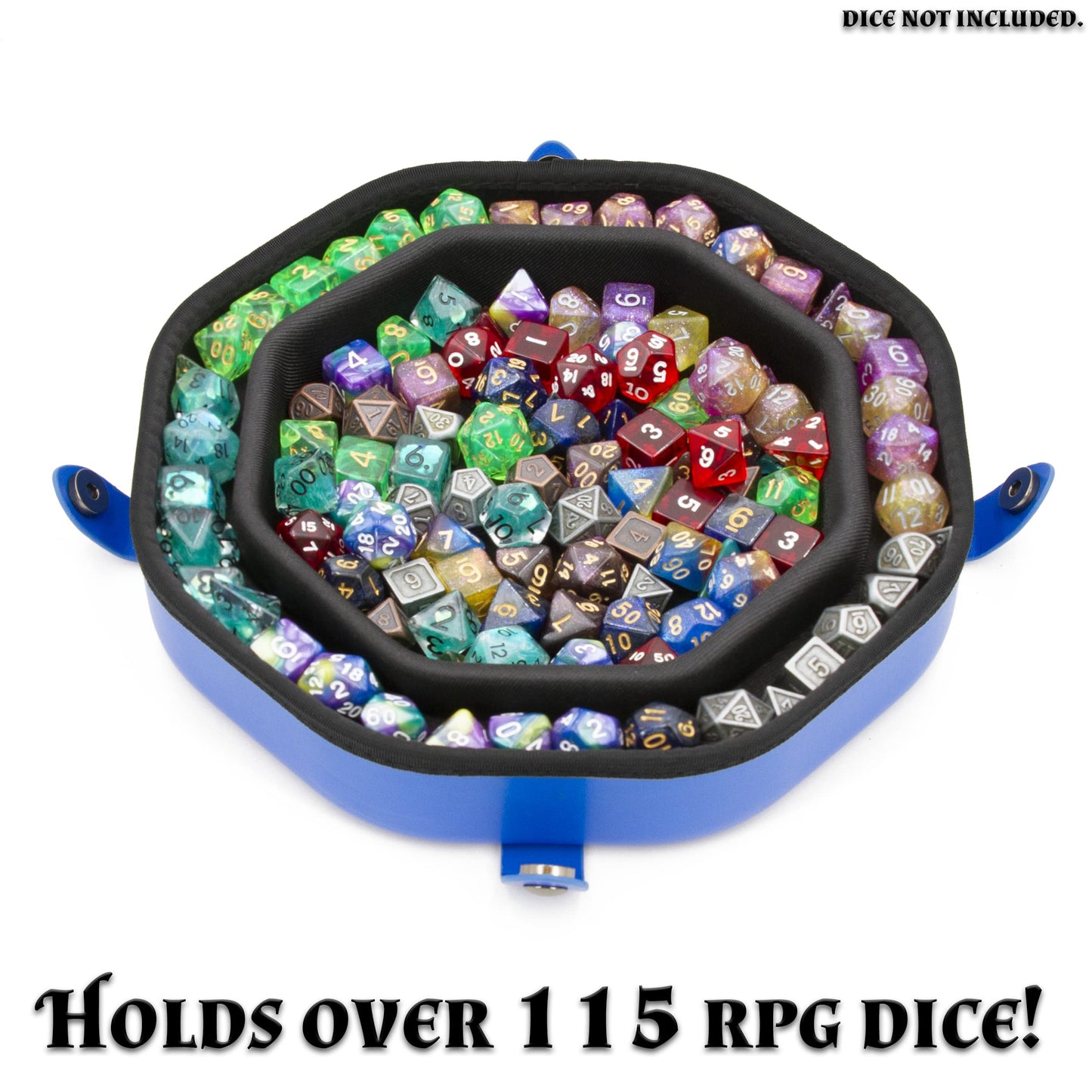 CASEMATIX Dice Tray & Storage Case for Up to 115 Dice | Magnetic Snaps and Wolf Embossed Design