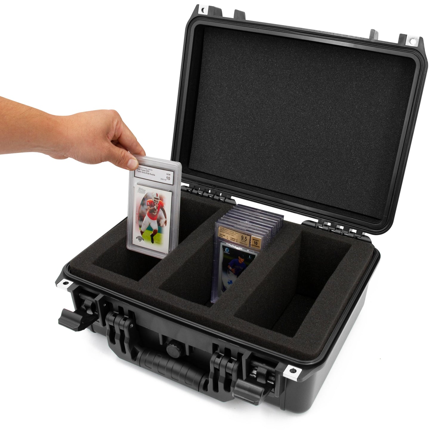 CASEMATIX Waterproof Graded Card Storage Box for 100 PSA/BGS/CSG Cards – IPX7 Case
