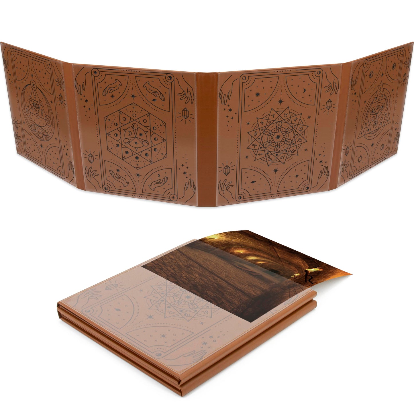 CASEMATIX DM Screen - Faux Leather, Double-Sided, 8-Pocket Folding GM Screen