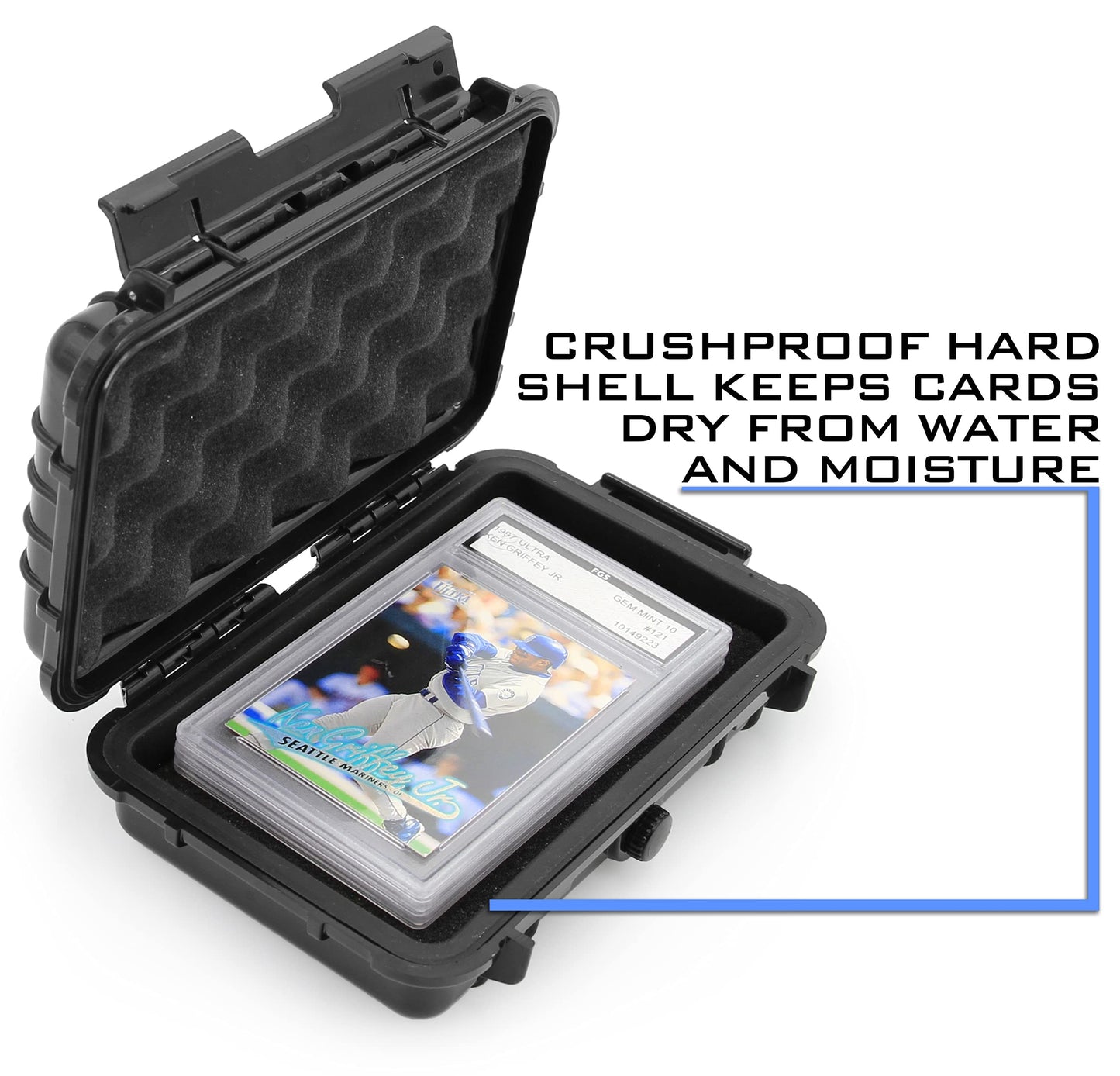 CASEMATIX Graded Card Storage Box — Airtight, Waterproof Case for 5 PSA/BGS Slabs