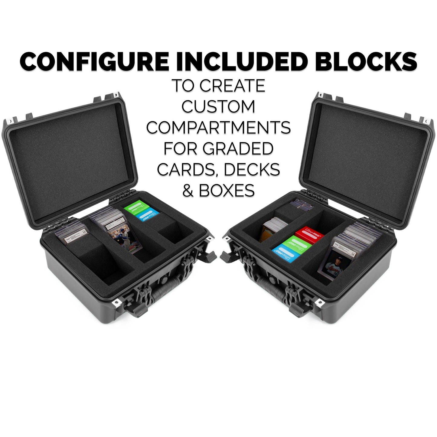 CASEMATIX Waterproof Graded Card Storage Box for 100 PSA/BGS/CSG Cards – IPX7 Case
