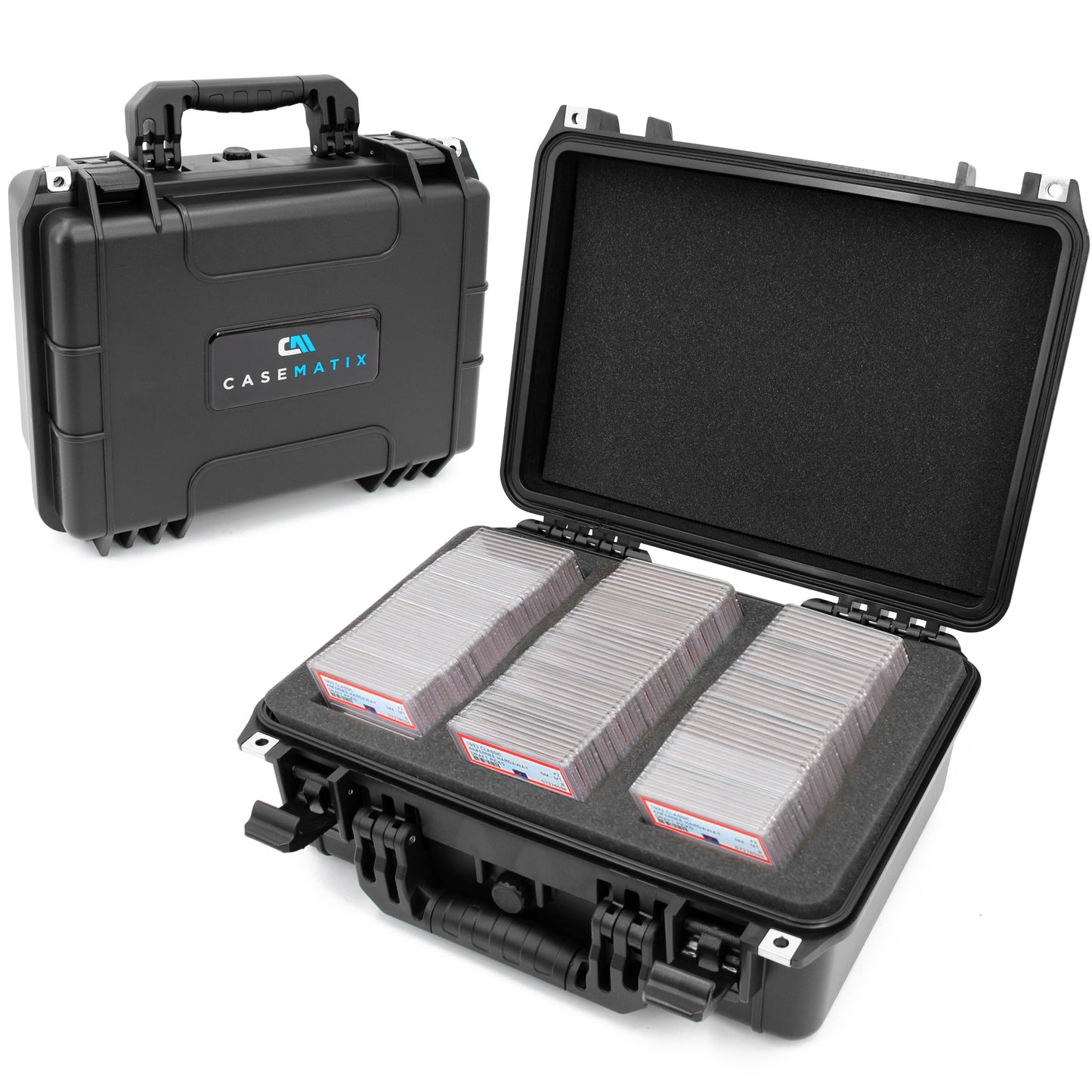 CASEMATIX Waterproof Graded Card Storage Box for 100 PSA/BGS/CSG Cards – IPX7 Case