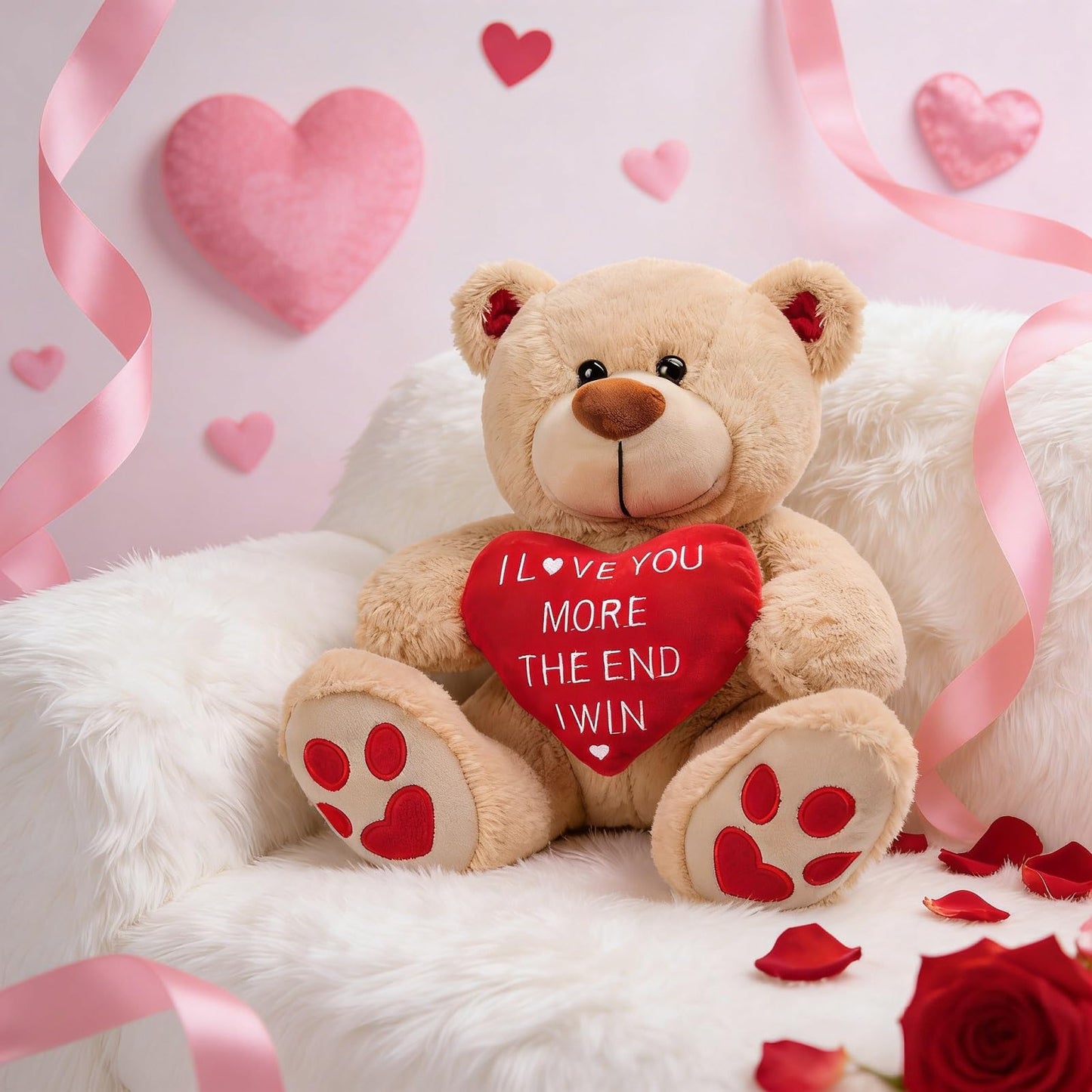 CaseTank 10-Inch Valentines Teddy Bear — Cute Plush Gift for Her