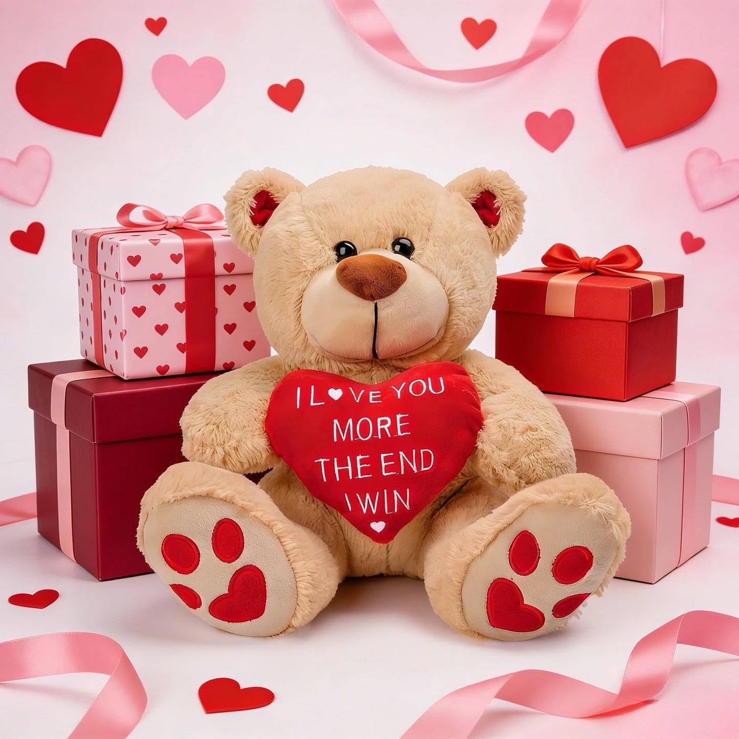CaseTank 10-Inch Valentines Teddy Bear — Cute Plush Gift for Her