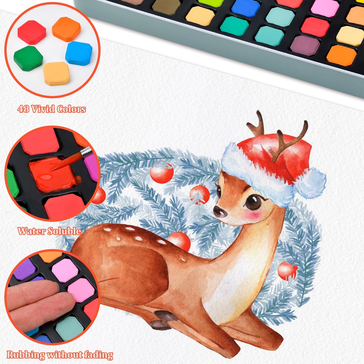 Casleevf Valentines Day Kids Watercolor Paint Set – Travel Mini Watercolors