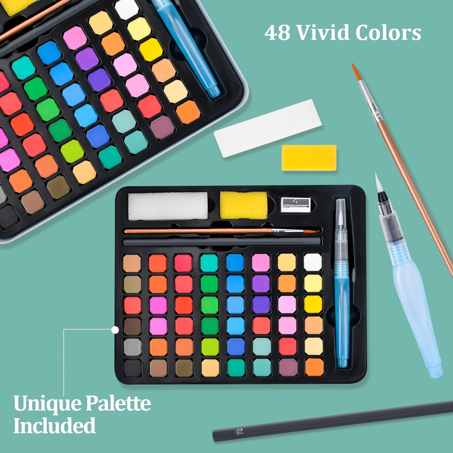 Casleevf Valentines Day Kids Watercolor Paint Set – Travel Mini Watercolors