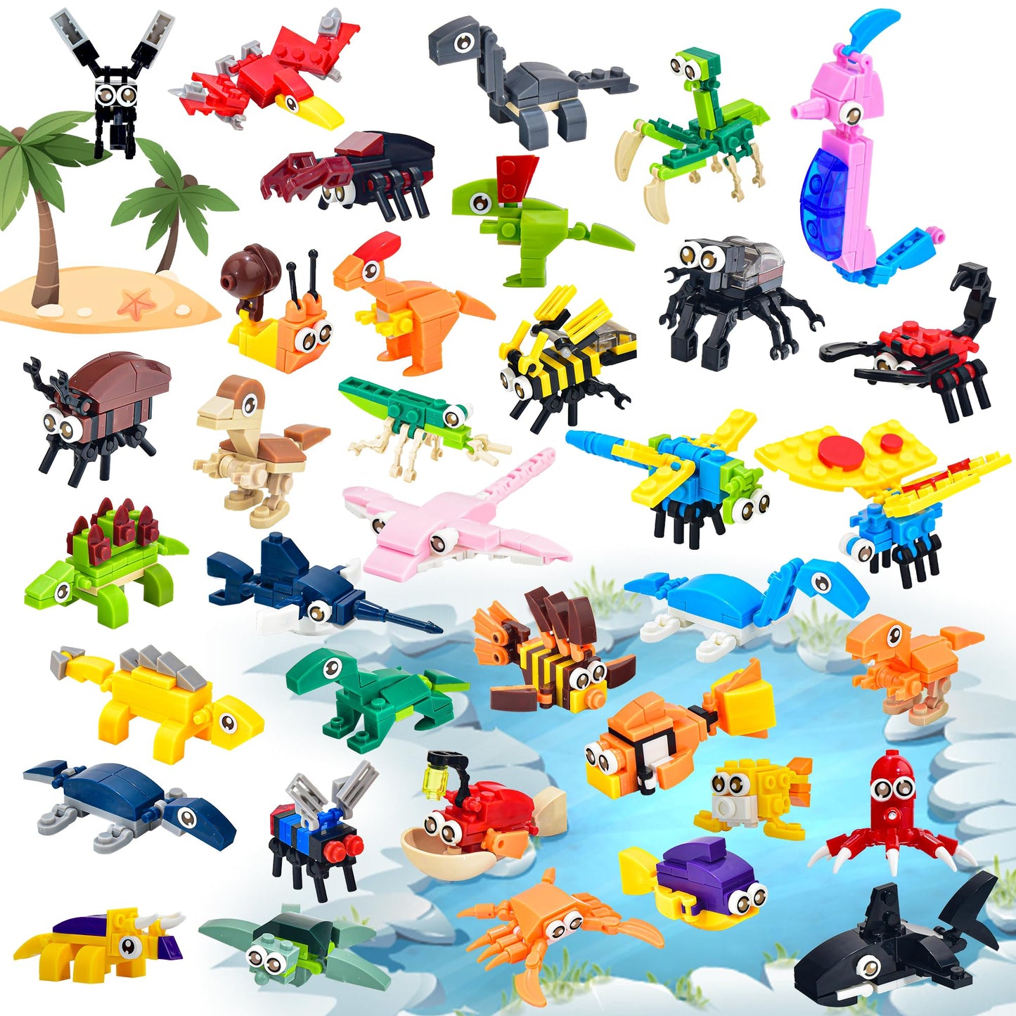 CASRRA 36-Pack Mini Building Blocks Set for Kids 4-8 – Party Favors, Goodie Bags, Classroom Rewards