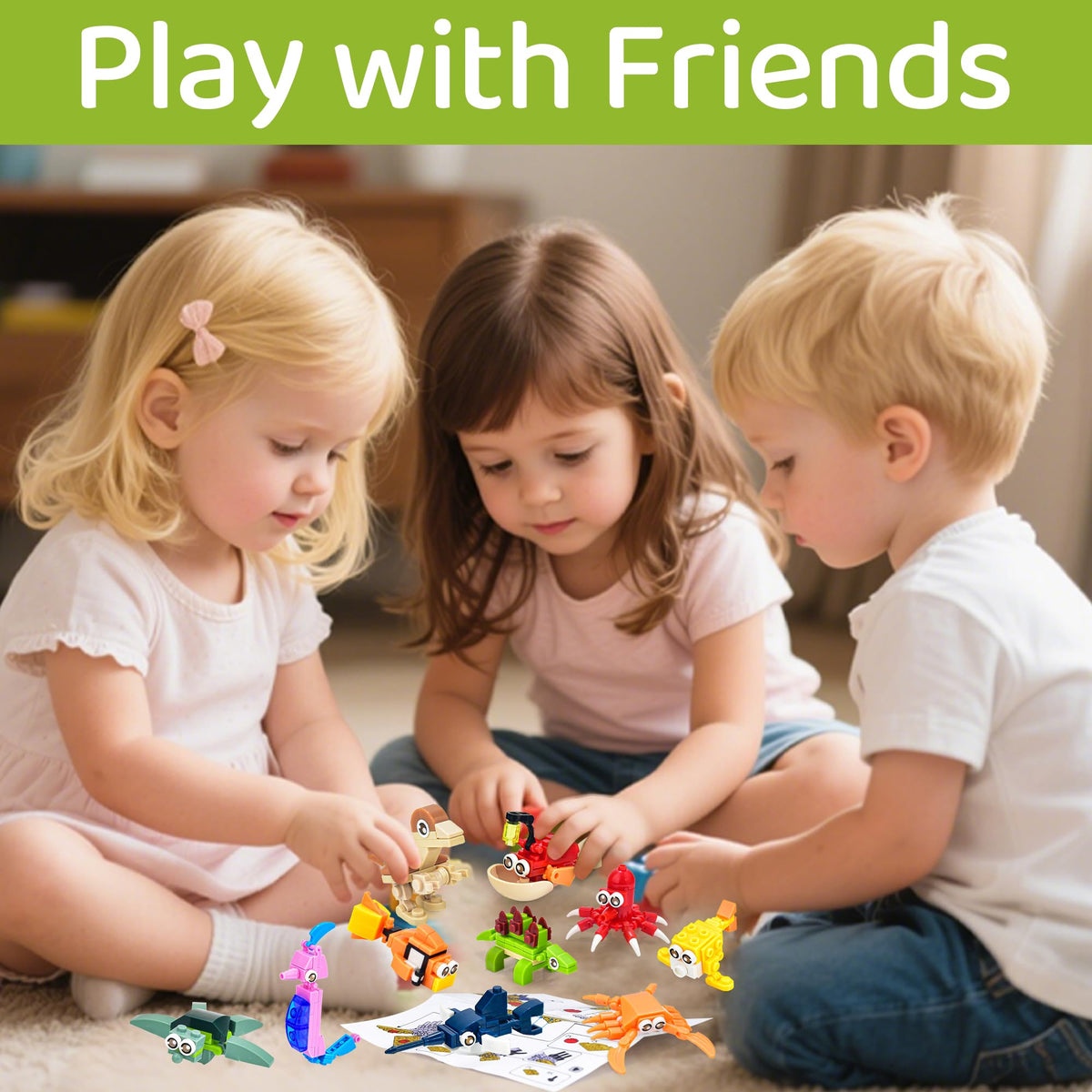 CASRRA 24 Packs Mini Building Blocks – Dinosaur & Sea Creature Themes