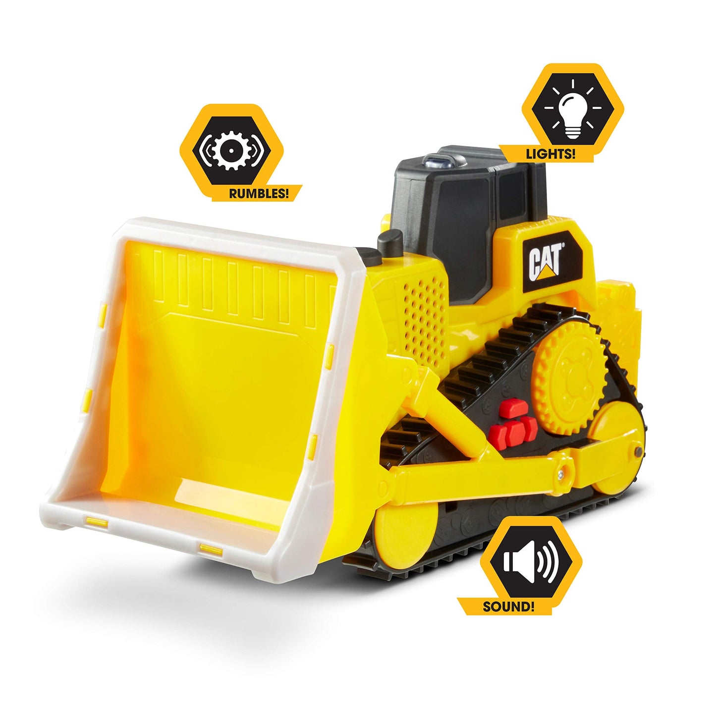 CAT Construction Toys: 10-Inch Bulldozer with Lights, Sounds & Movable Parts