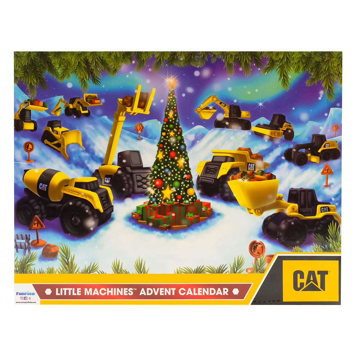 CAT Construction Toys Advent Calendar – 24-Piece Set with 10 Little Machines & Insta-Dirt (Ages 3+)