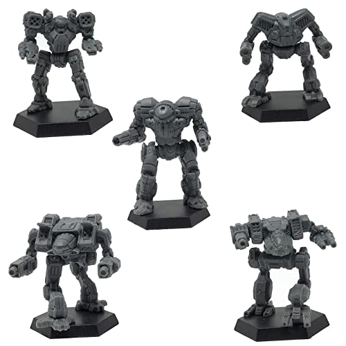 BattleTech Mini Force Pack: Clan Support Star Grey — 5 Pre-Assembled Clan Mechs + Alpha Strike Cards | Catalyst Game Labs