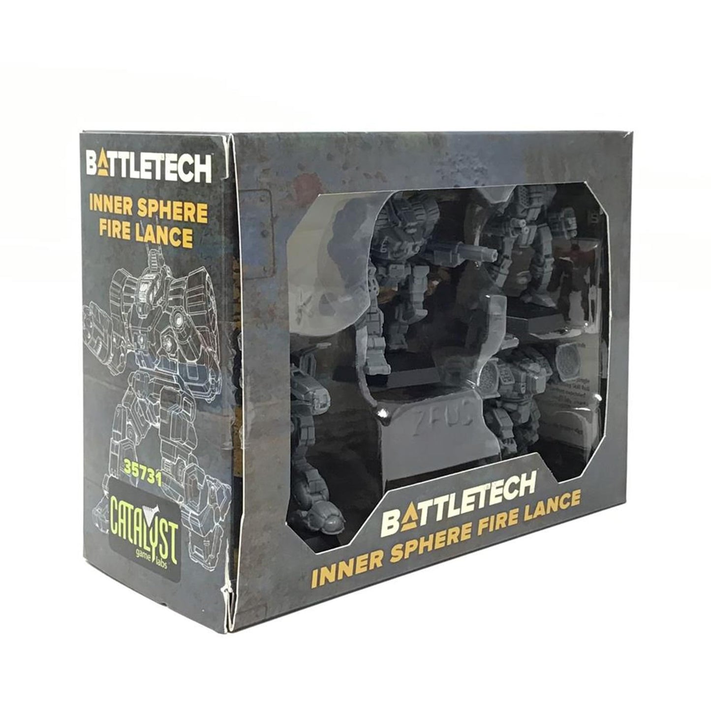Catalyst Game Labs BattleTech Mini Force Pack: Inner Sphere Fire Lance, Grey – Ready-to-Play Mechs