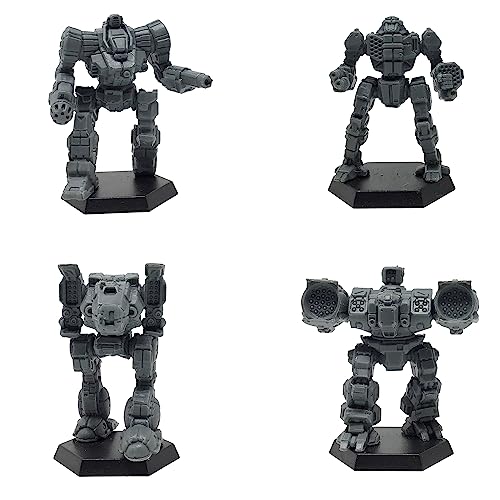 Catalyst Game Labs BattleTech Mini Force Pack: Inner Sphere Fire Lance, Grey – Ready-to-Play Mechs