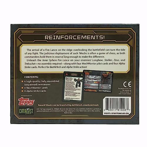 Catalyst Game Labs BattleTech Mini Force Pack: Inner Sphere Fire Lance, Grey – Ready-to-Play Mechs