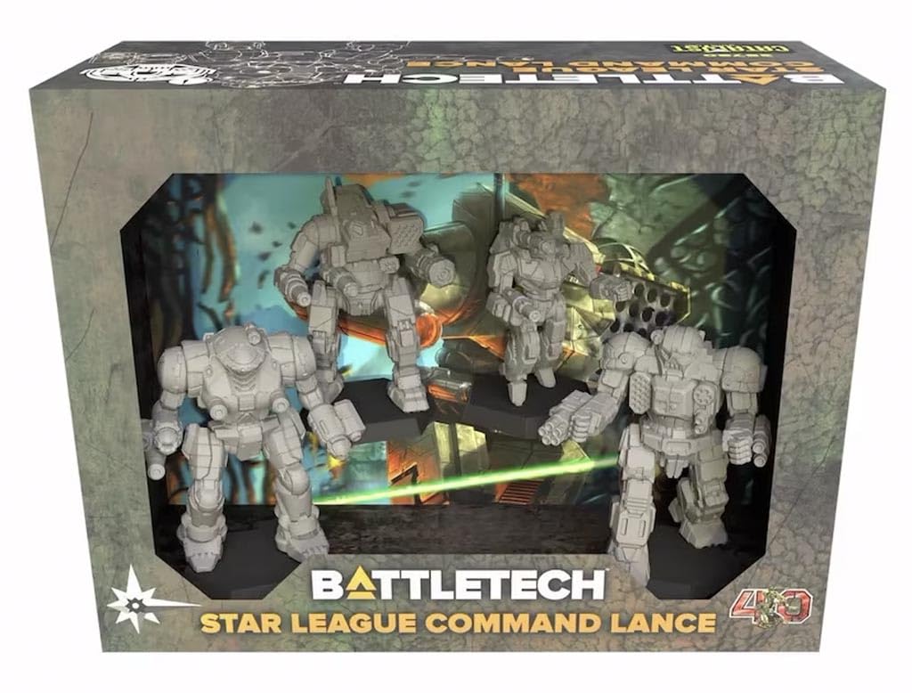 Catalyst Game Labs | BattleTech: Star League Command Lance | 4 Pre-Painted Miniatures | Ages 14+ | 2+ Players | 30+ Minutes