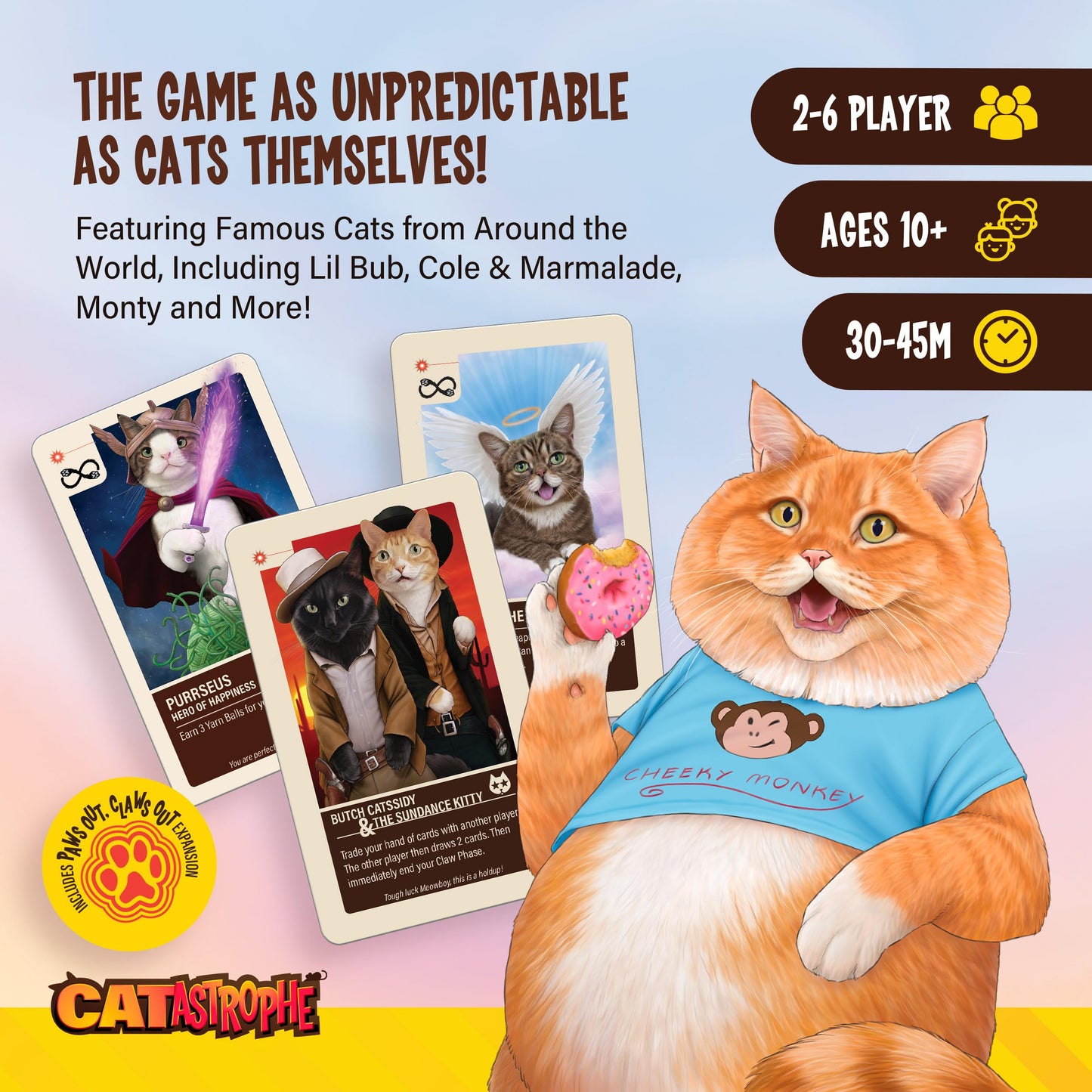 CATastrophe: Paws Out Expansion Pack – A Game of 9 Lives for Family Night (2-6 Players, Ages 10+)