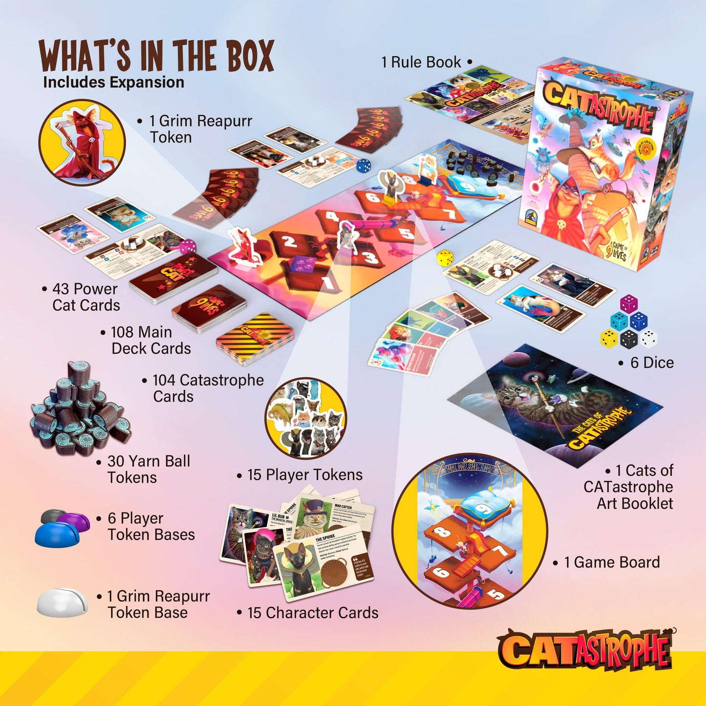 CATastrophe: Paws Out Expansion Pack – A Game of 9 Lives for Family Night (2-6 Players, Ages 10+)