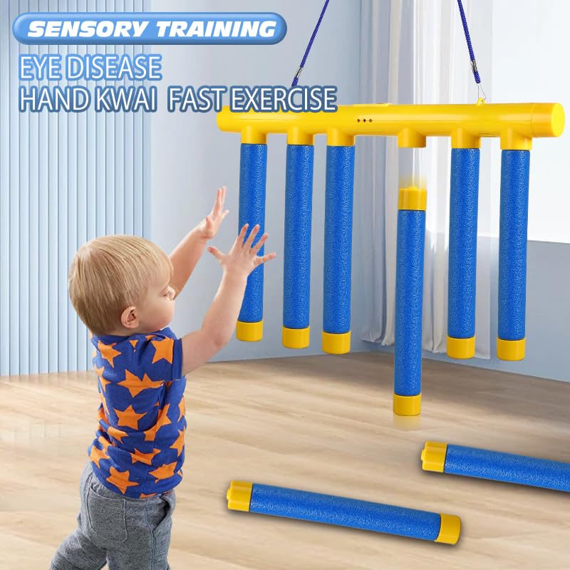 Catching Sticks Game — 3-Speed Hand-Eye Coordination Training Toy | Indoor & Outdoor Fun (Blue)