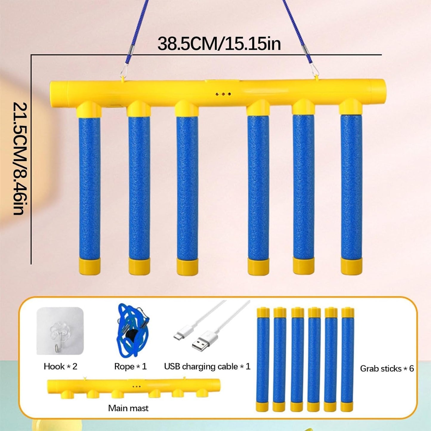 Catching Sticks Game — 3-Speed Hand-Eye Coordination Training Toy | Indoor & Outdoor Fun (Blue)