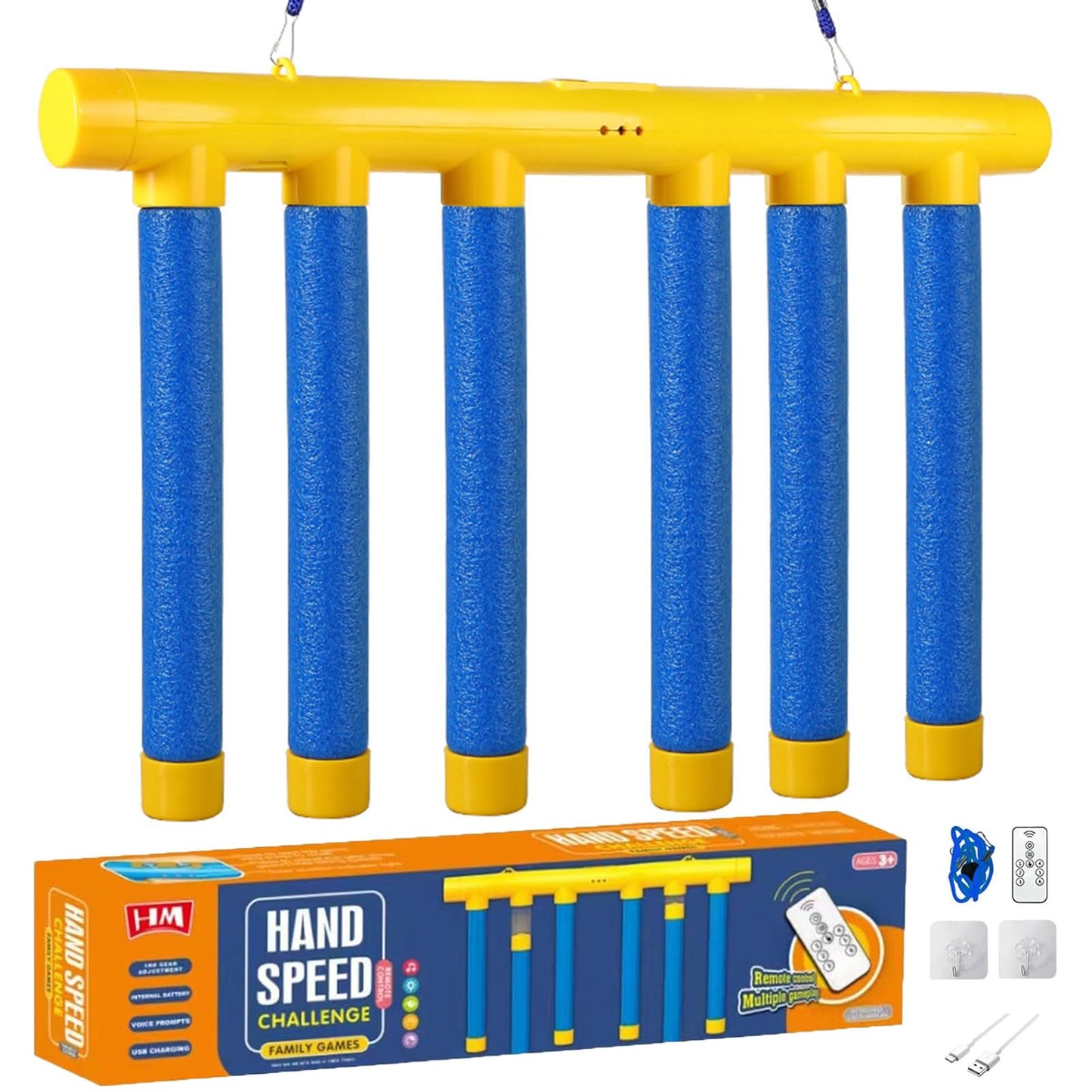 Catching Sticks Game — 3-Speed Hand-Eye Coordination Training Toy | Indoor & Outdoor Fun (Blue)