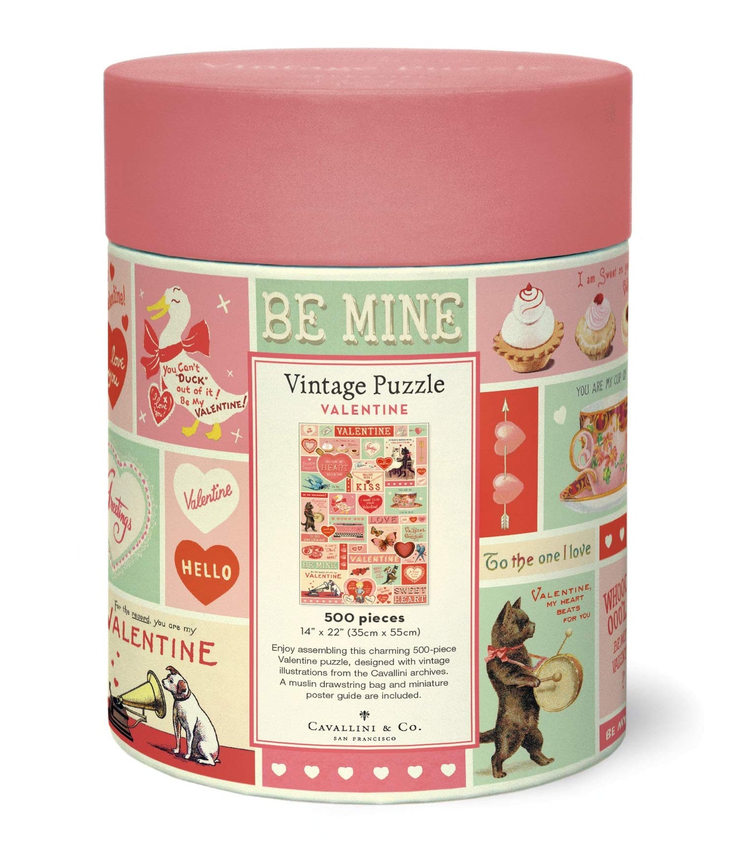 Cavallini & Co. Vintage Valentine 500 Piece Puzzle – 14 x 22 Inches