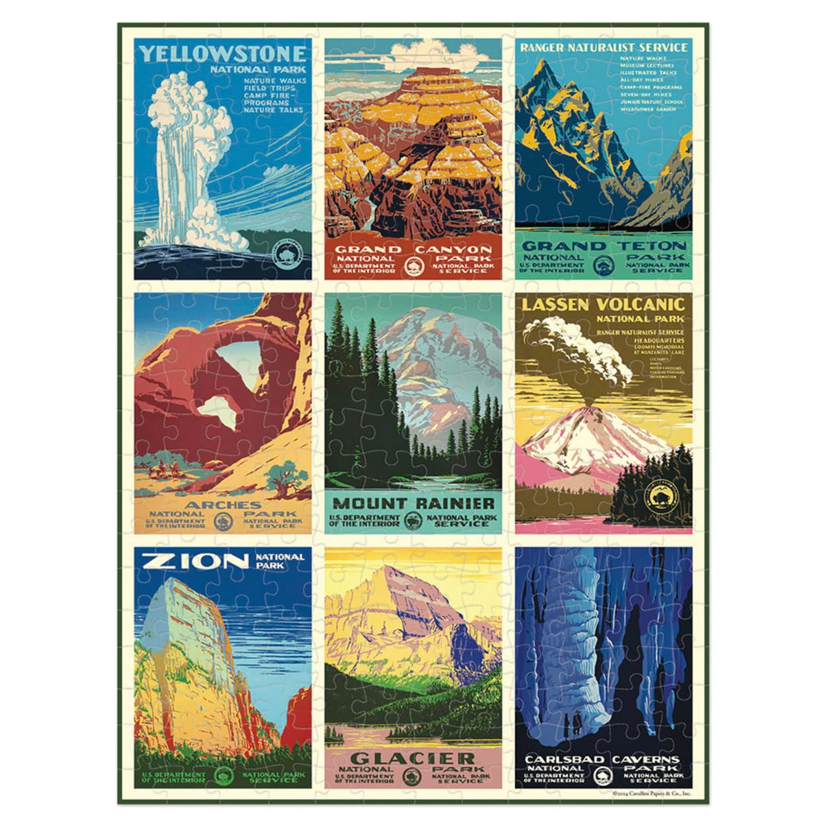 Cavallini & Co 240-Piece National Parks Puzzle in Tube | Vintage Imagery