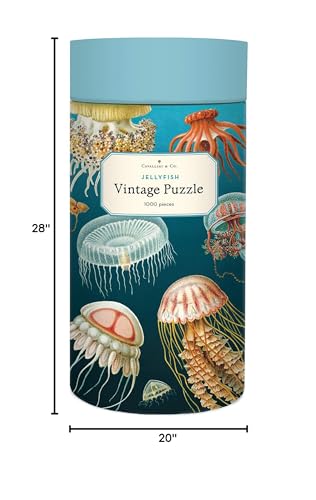 Cavallini Papers & Co. Jelly Fish 1,000-Piece Puzzle – Vintage Archive Imagery, 20 x 28 in