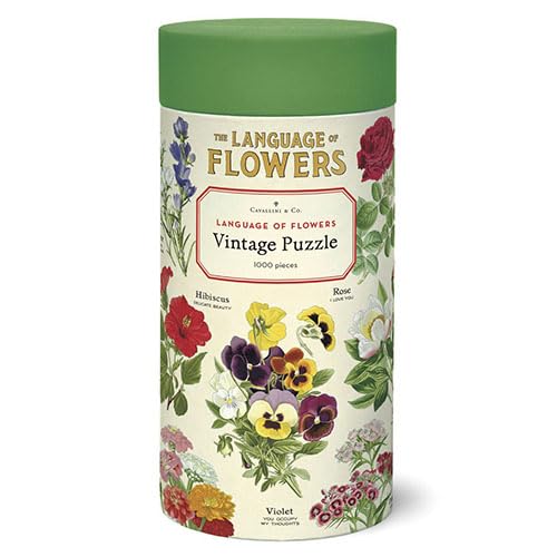CAVANILLI & CO. Language of Flowers 1,000 Piece Puzzle – Vintage Floral Illustrations