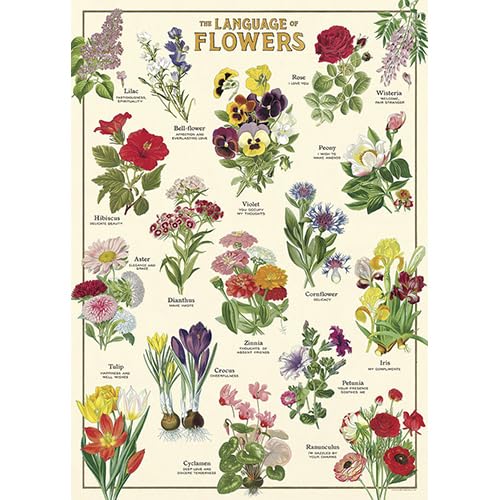 CAVANILLI & CO. Language of Flowers 1,000 Piece Puzzle – Vintage Floral Illustrations