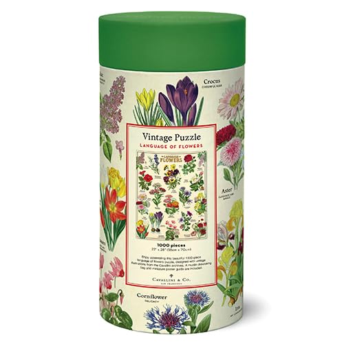 CAVANILLI & CO. Language of Flowers 1,000 Piece Puzzle – Vintage Floral Illustrations