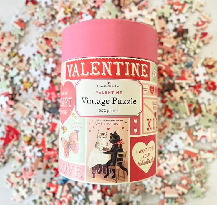 Cavallini & Co. Vintage Valentine 500 Piece Puzzle – 14 x 22 Inches