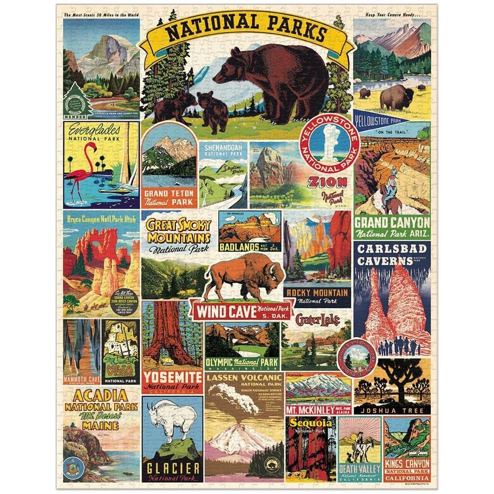National Parks 1,000-Piece Puzzle by Cavallini & Co. – Vintage Archive Imagery