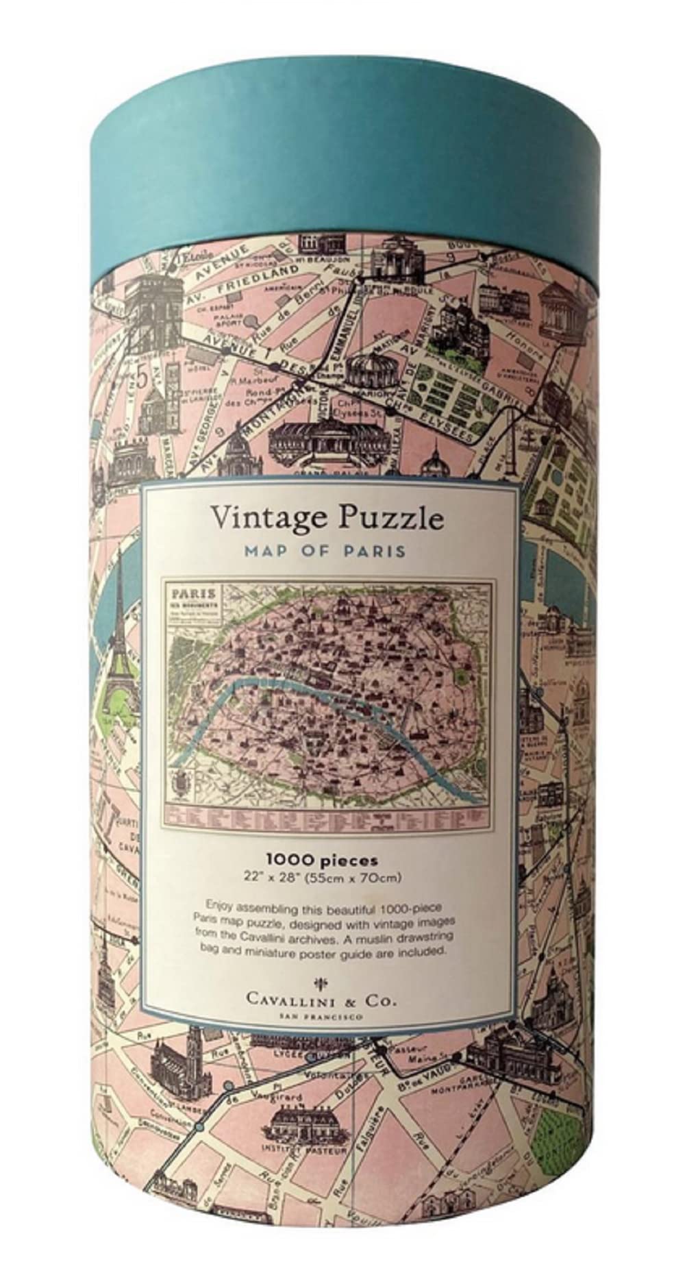 Cavallini & Co. Paris Map 1,000-Piece Puzzle – Vintage Map Artwork