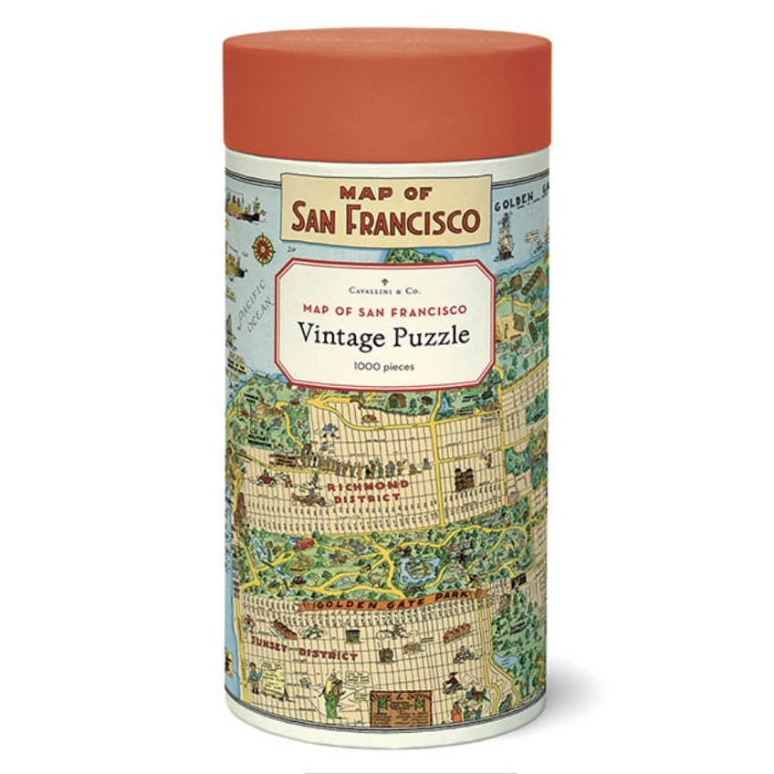 Cavallini 1000-Piece Puzzle: Map of San Francisco | Vintage Map Art | Cavallini & Co.