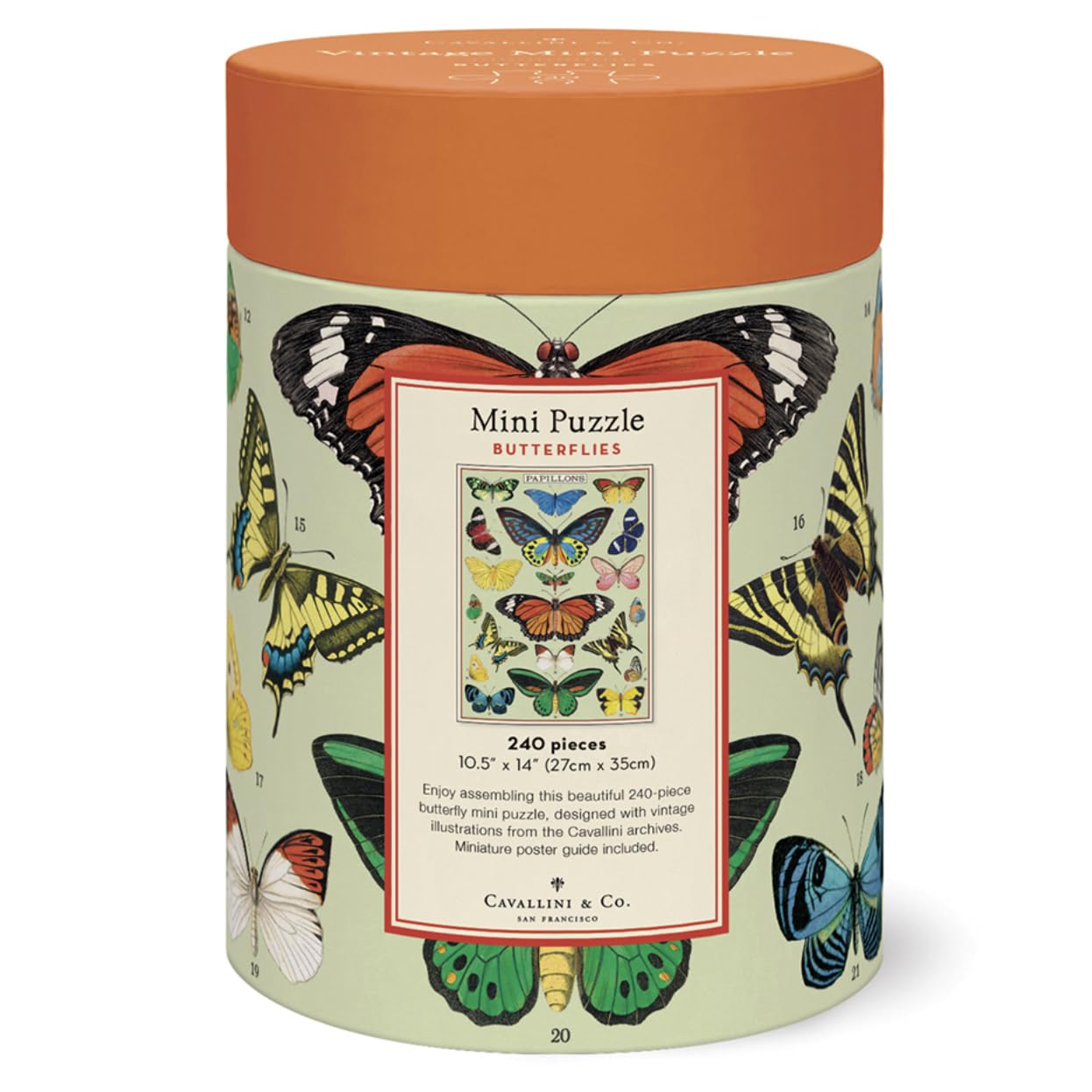 CAVANILLI & CO Cavallini Mini Puzzle – Butterflies, 240 Pieces