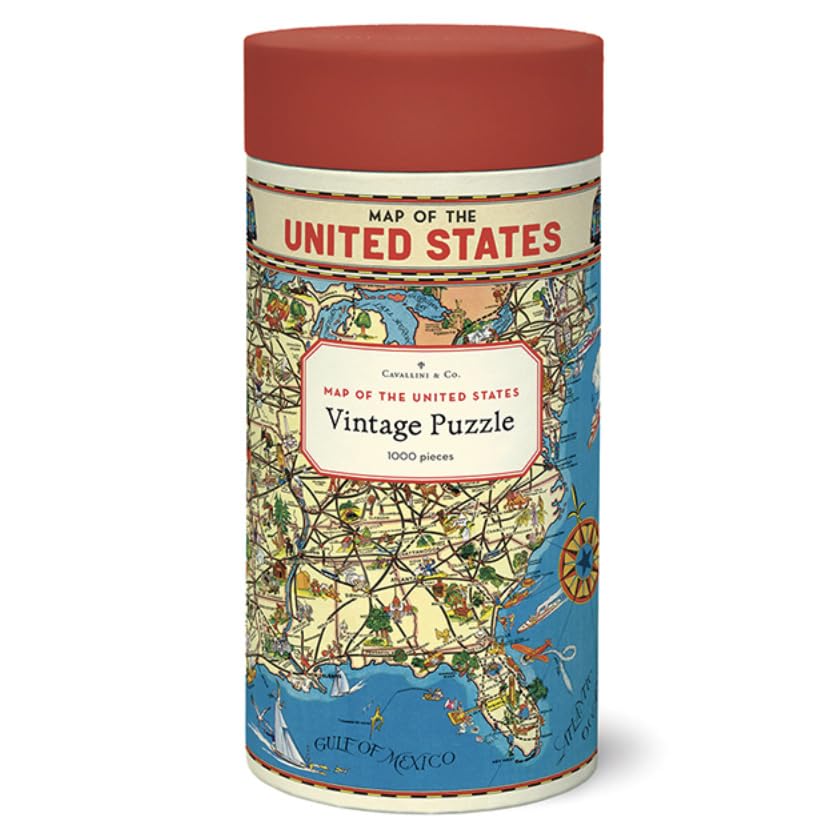 CAVANILLI & CO. Cavallini 1000 Piece Puzzle: Map of USA (PZL/USMAP)