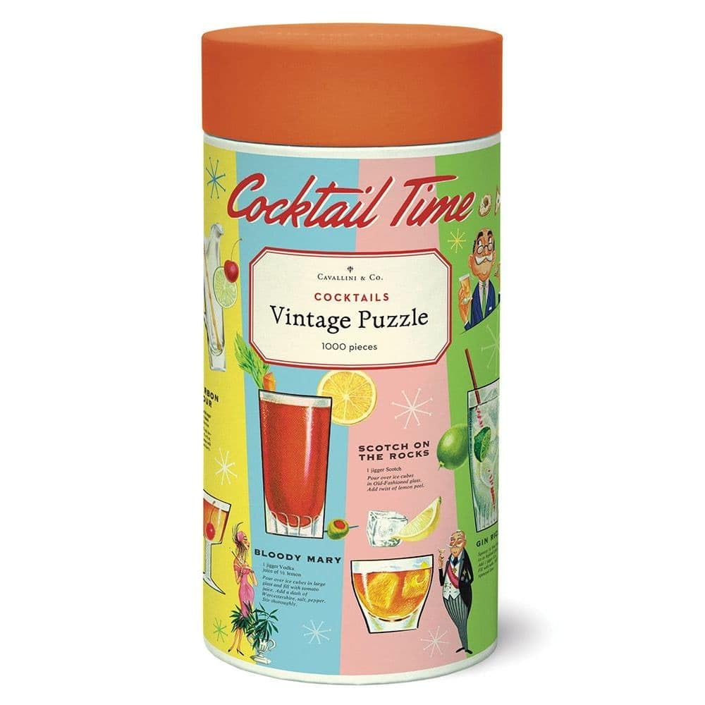 CAVANILLI & CO. Cavallini 1000-Piece Puzzle: Cocktails & Vintage Party Illustrations