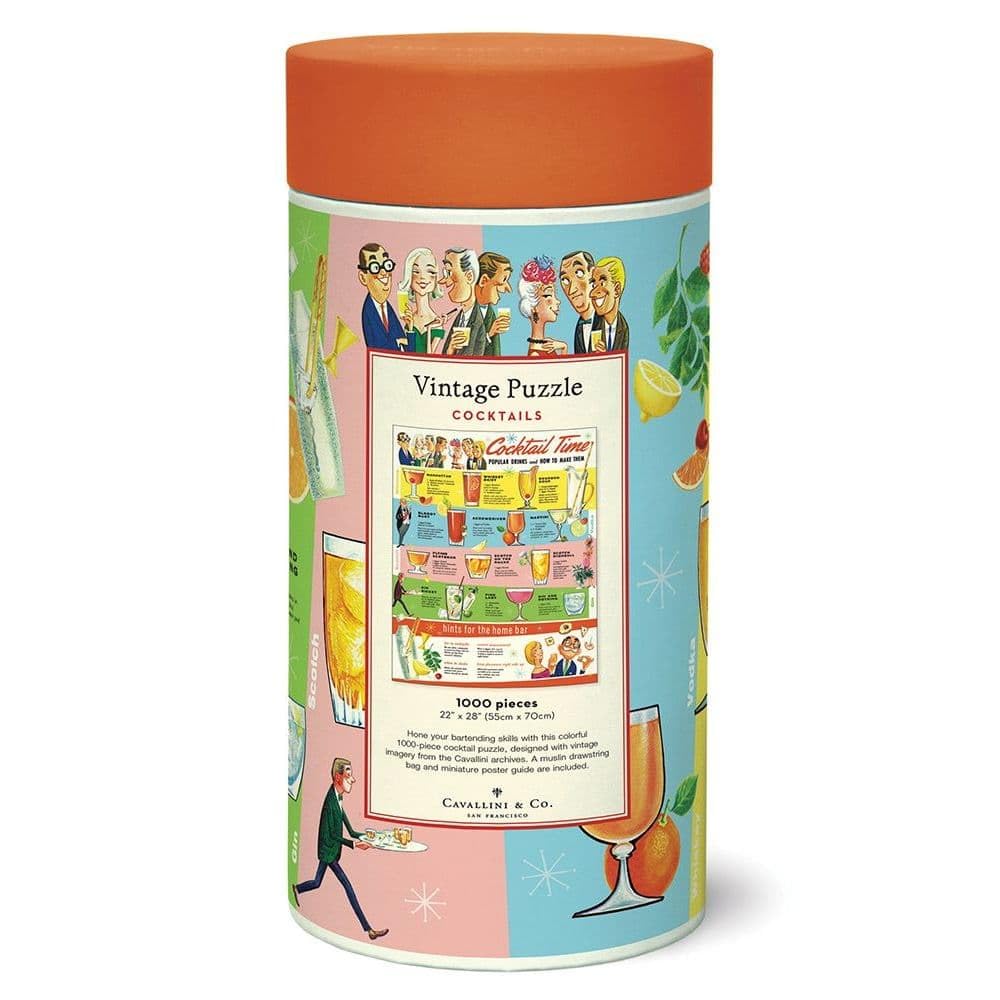 CAVANILLI & CO. Cavallini 1000-Piece Puzzle: Cocktails & Vintage Party Illustrations