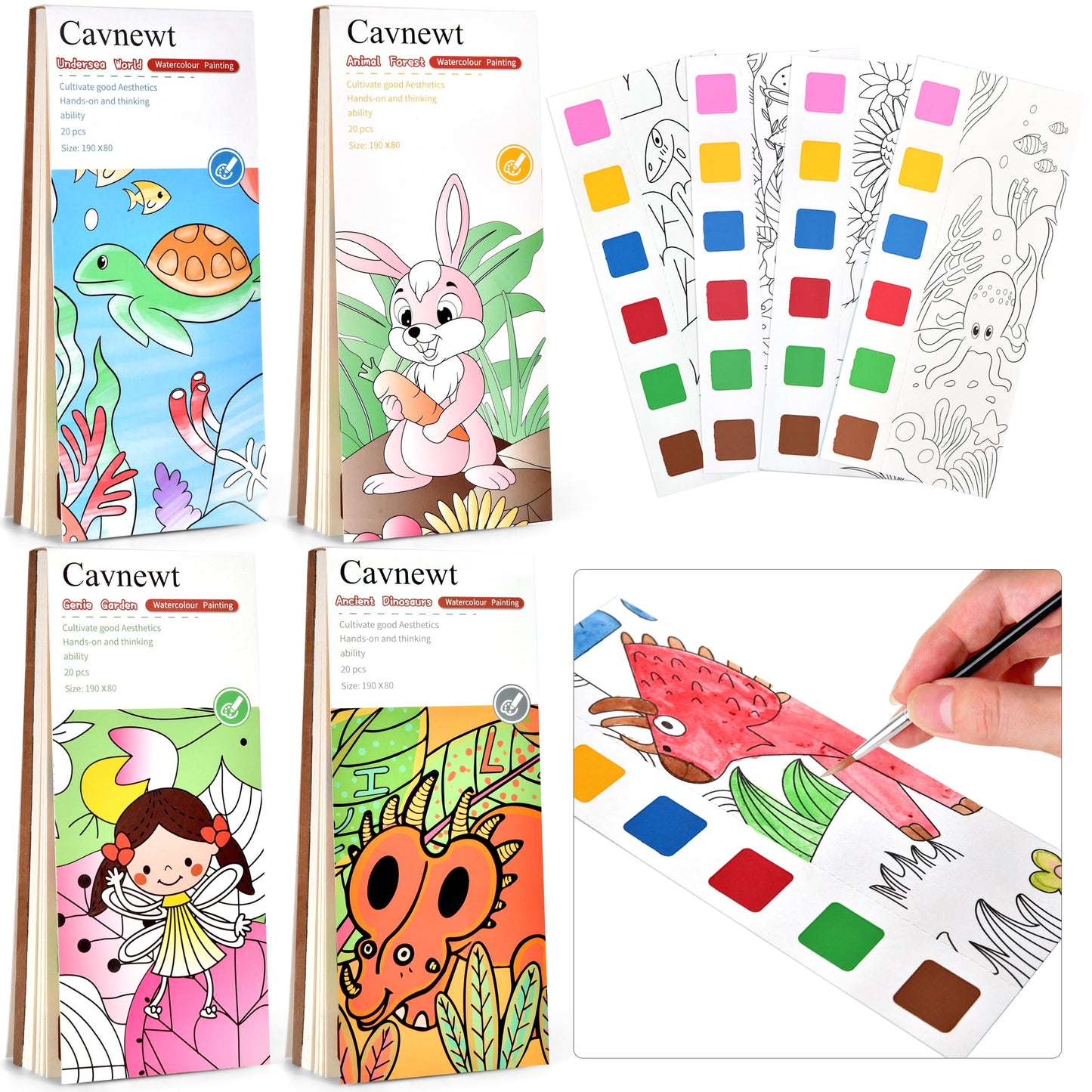 Cavnewt 4Pack Mini Paint Pad – Mess-Free Pocket Watercolor Set for Kids